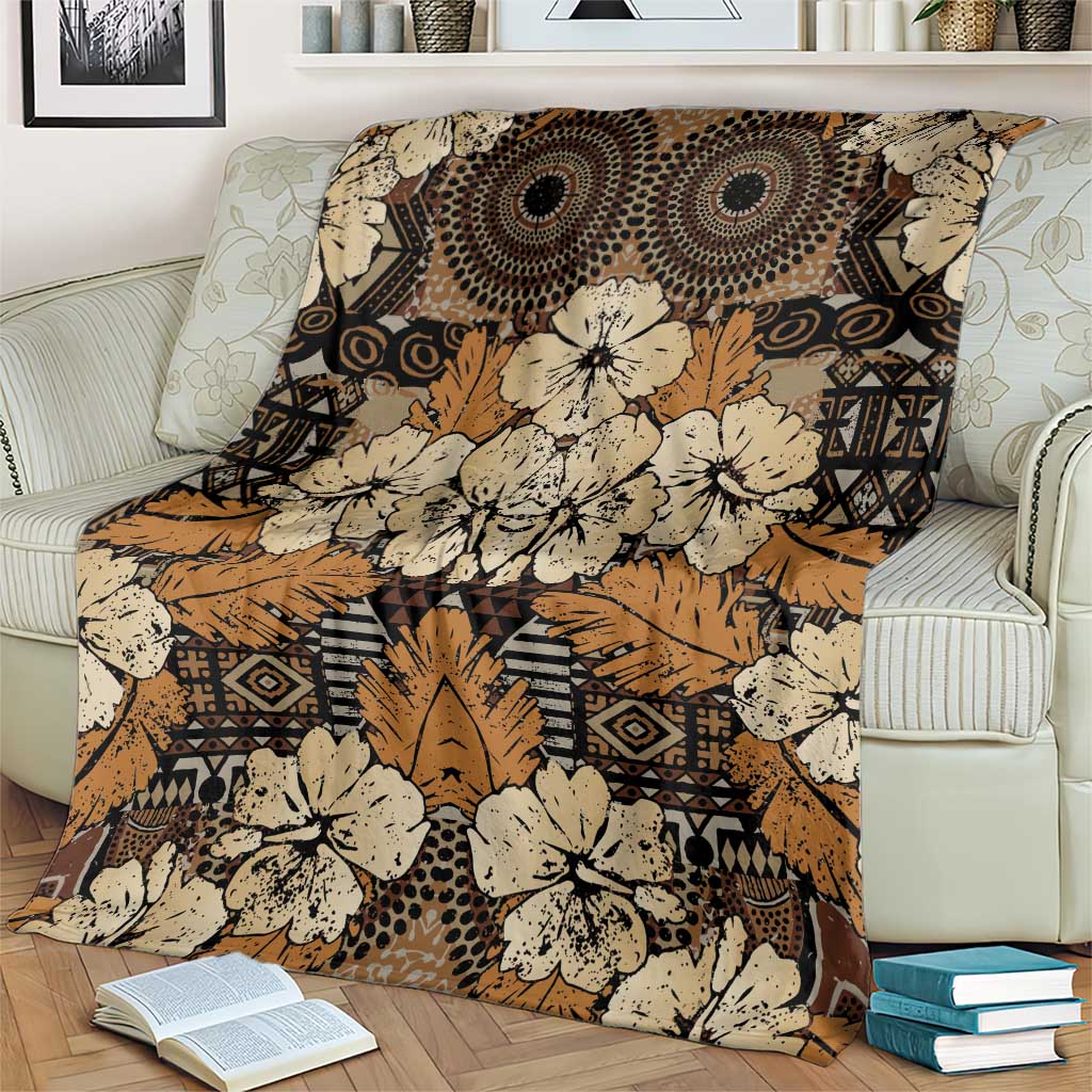 Hibiscus Mix African Pattern Blanket - Wonder Print Shop
