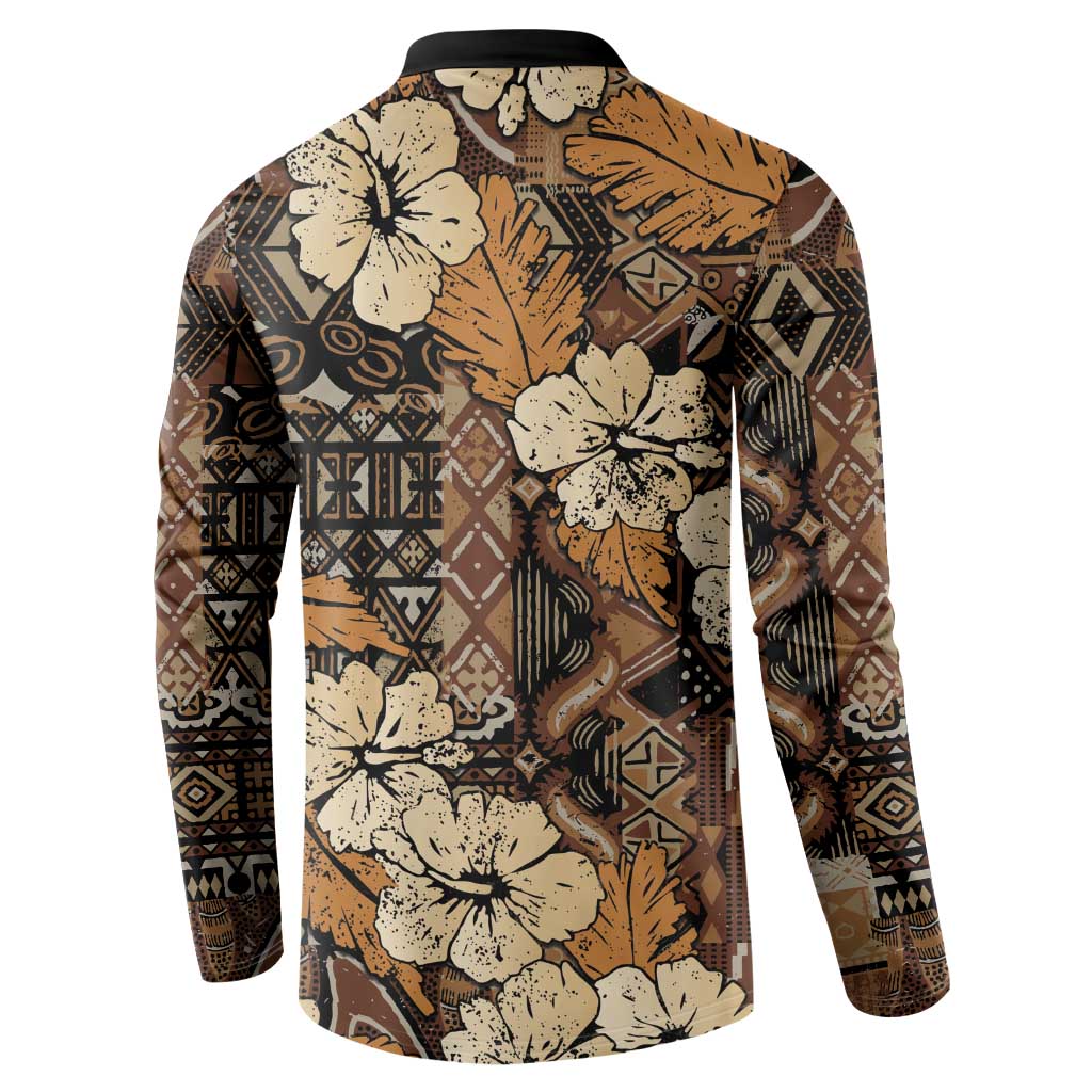 Hibiscus Mix African Pattern Button Sweatshirt - Wonder Print Shop
