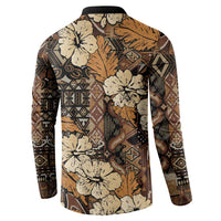 Hibiscus Mix African Pattern Button Sweatshirt - Wonder Print Shop