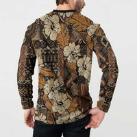 Hibiscus Mix African Pattern Button Sweatshirt - Wonder Print Shop