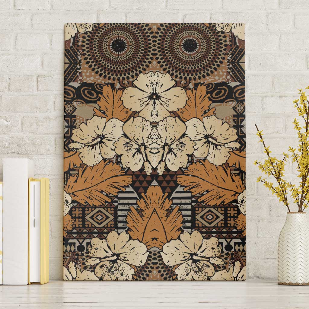 Hibiscus Mix African Pattern Canvas Wall Art - Wonder Print Shop