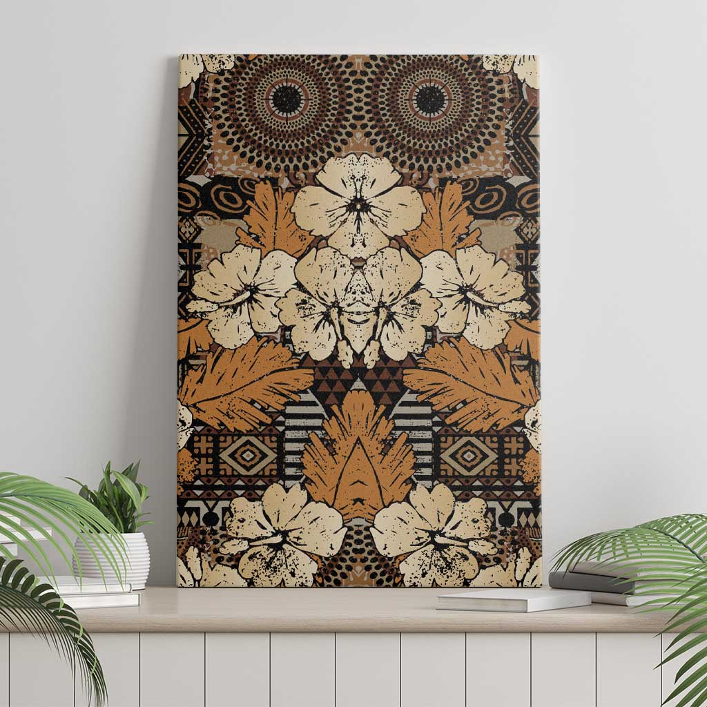 Hibiscus Mix African Pattern Canvas Wall Art - Wonder Print Shop