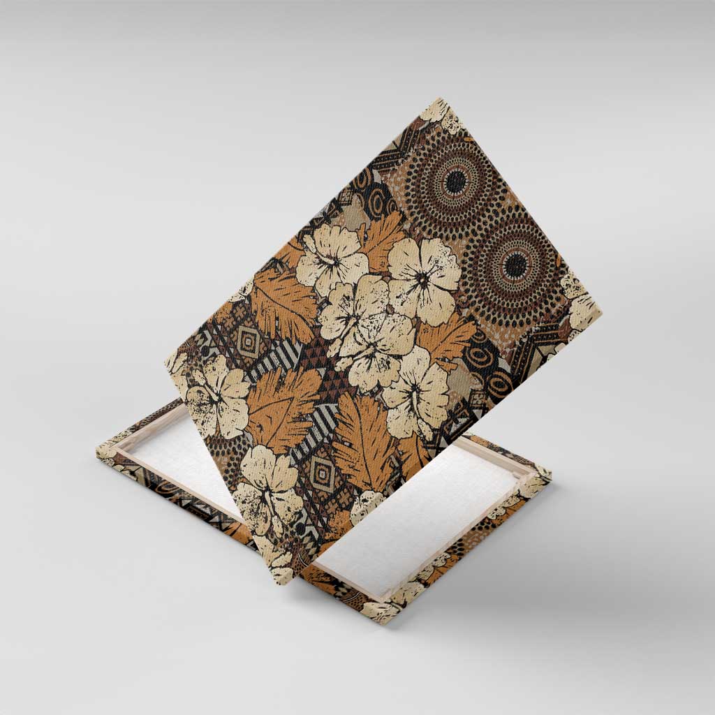 Hibiscus Mix African Pattern Canvas Wall Art - Wonder Print Shop