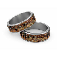 Hibiscus Mix African Pattern Version 2 Classic Ring - Wonder Print Shop