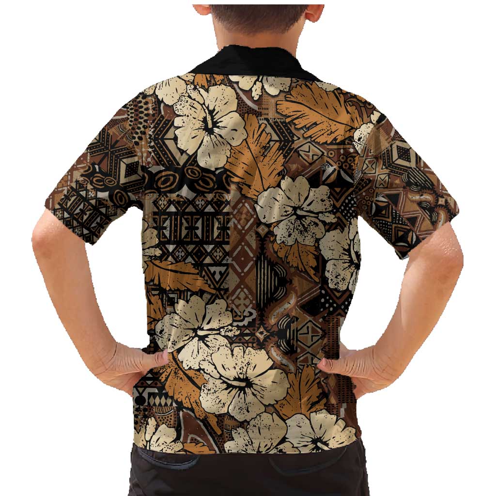 Hibiscus Mix African Pattern Family Matching Mermaid Dress and Hawaiian Shirt - Wonder Print Shop