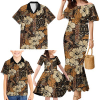 Hibiscus Mix African Pattern Family Matching Mermaid Dress and Hawaiian Shirt - Wonder Print Shop