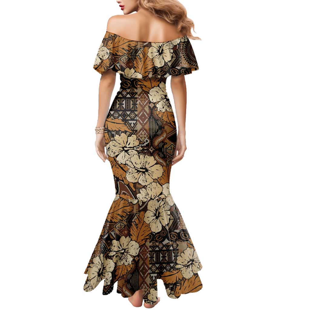 Hibiscus Mix African Pattern Family Matching Mermaid Dress and Hawaiian Shirt - Wonder Print Shop