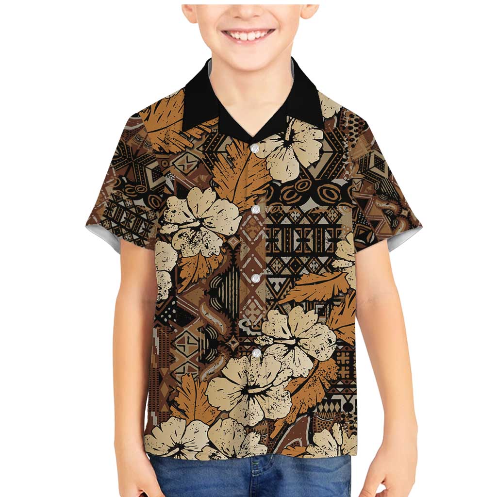 Hibiscus Mix African Pattern Family Matching Mermaid Dress and Hawaiian Shirt - Wonder Print Shop