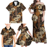 Hibiscus Mix African Pattern Family Matching Off Shoulder Maxi Dress and Hawaiian Shirt - Wonder Print Shop