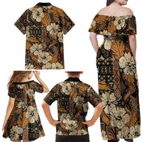 Hibiscus Mix African Pattern Family Matching Off Shoulder Maxi Dress and Hawaiian Shirt - Wonder Print Shop