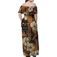 Hibiscus Mix African Pattern Family Matching Off Shoulder Maxi Dress and Hawaiian Shirt - Wonder Print Shop