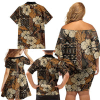Hibiscus Mix African Pattern Family Matching Off Shoulder Short Dress and Hawaiian Shirt - Wonder Print Shop