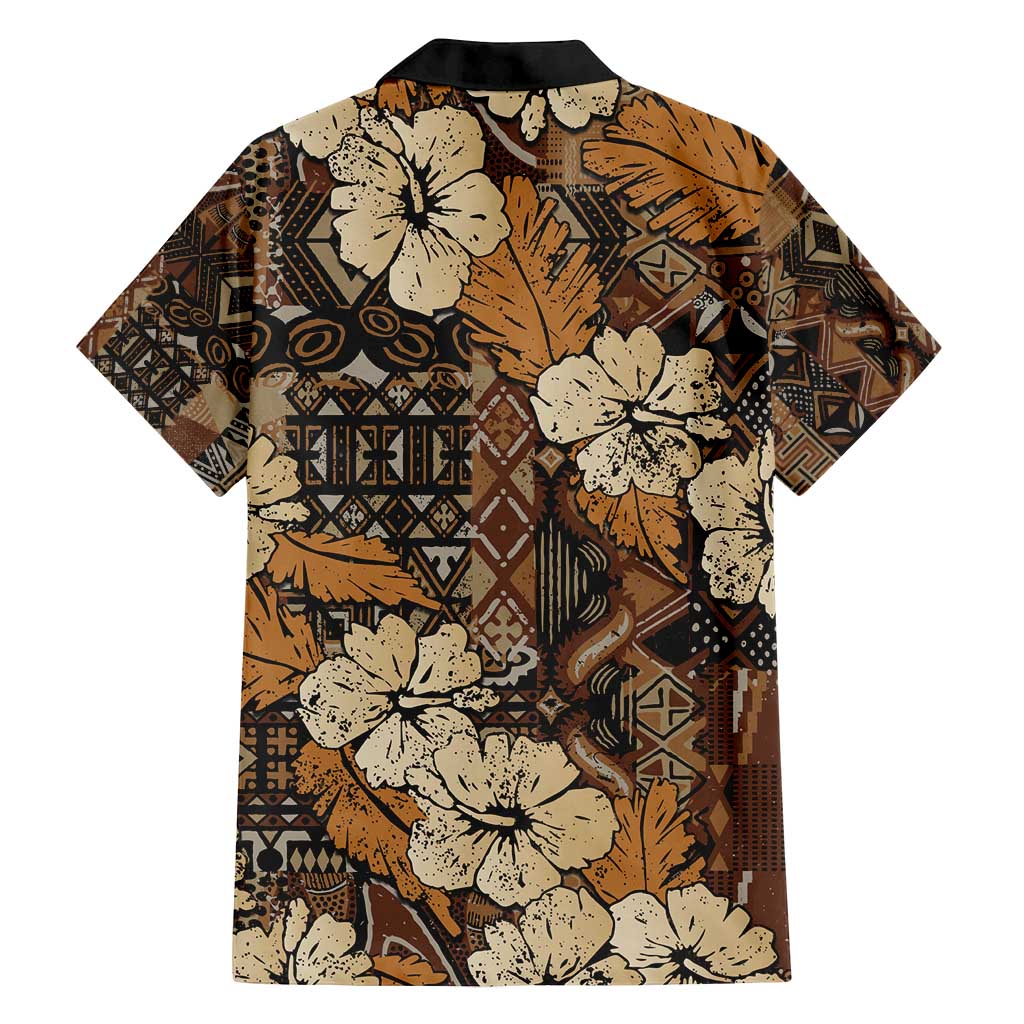 Hibiscus Mix African Pattern Family Matching Off Shoulder Short Dress and Hawaiian Shirt - Wonder Print Shop