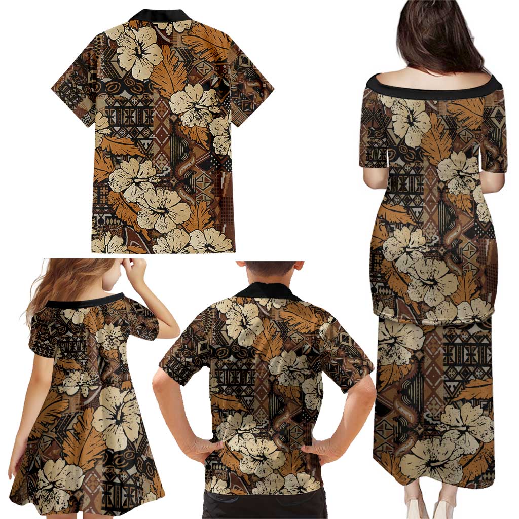 Hibiscus Mix African Pattern Family Matching Puletasi and Hawaiian Shirt - Wonder Print Shop