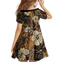 Hibiscus Mix African Pattern Family Matching Short Sleeve Bodycon Dress and Hawaiian Shirt - Wonder Print Shop