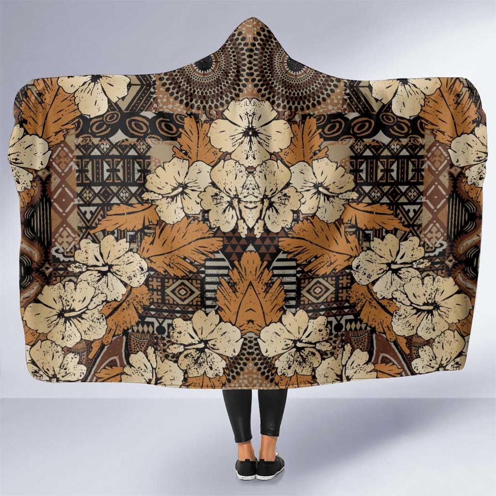 Hibiscus Mix African Pattern Hooded Blanket - Wonder Print Shop