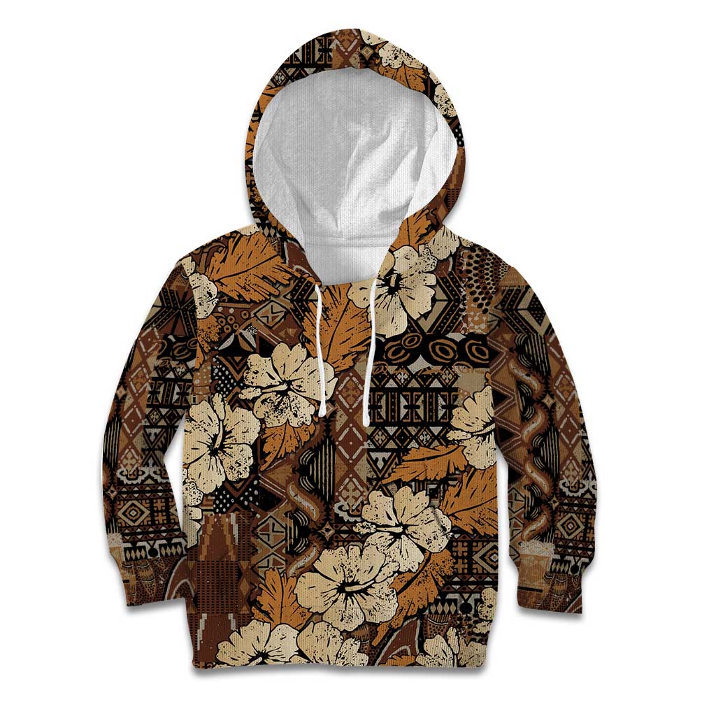 Hibiscus Mix African Pattern Kid Hoodie - Wonder Print Shop