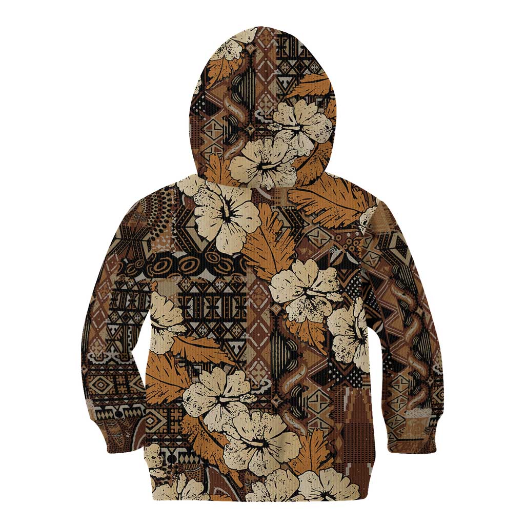 Hibiscus Mix African Pattern Kid Hoodie - Wonder Print Shop
