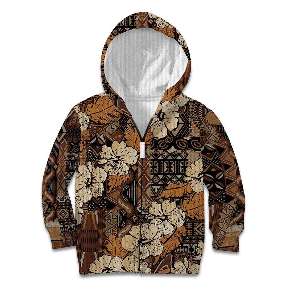 Hibiscus Mix African Pattern Kid Hoodie - Wonder Print Shop