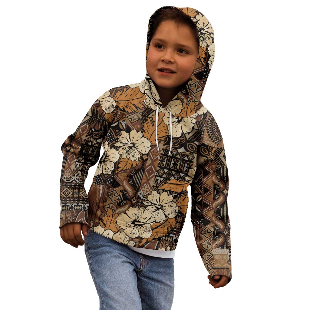 Hibiscus Mix African Pattern Kid Hoodie - Wonder Print Shop