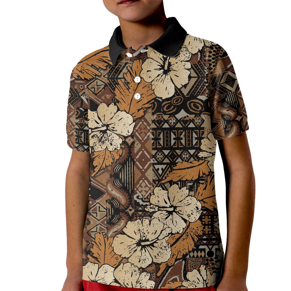 Hibiscus Mix African Pattern Kid Polo Shirt - Wonder Print Shop