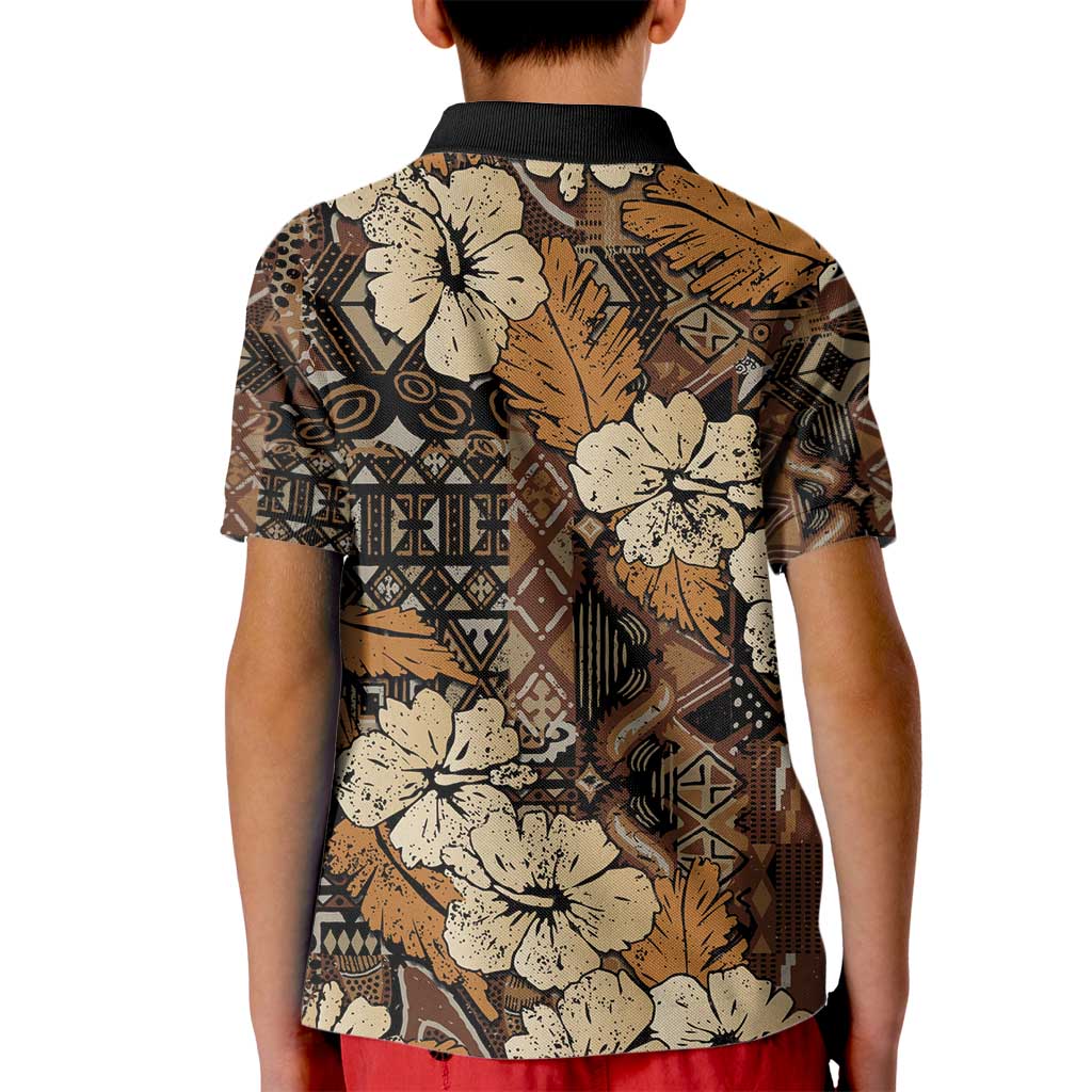 Hibiscus Mix African Pattern Kid Polo Shirt - Wonder Print Shop