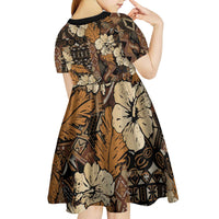 Hibiscus Mix African Pattern Kid Short Sleeve Dress - Wonder Print Shop