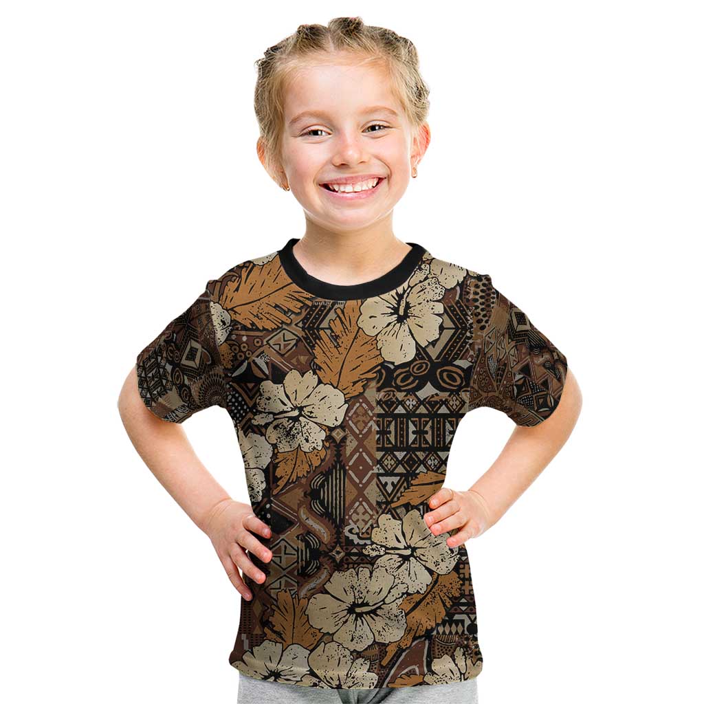 Hibiscus Mix African Pattern Kid T Shirt - Wonder Print Shop