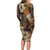 Hibiscus Mix African Pattern Long Sleeve Bodycon Dress - Wonder Print Shop