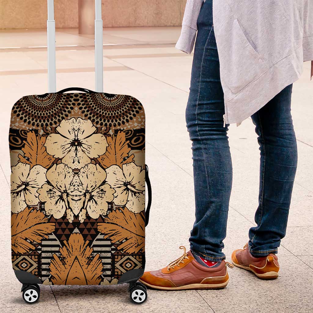 Hibiscus Mix African Pattern Luggage Cover - Wonder Print Shop