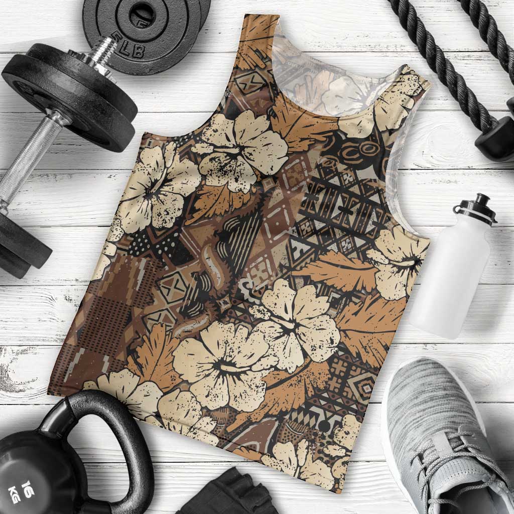 Hibiscus Mix African Pattern Men Tank Top - Wonder Print Shop