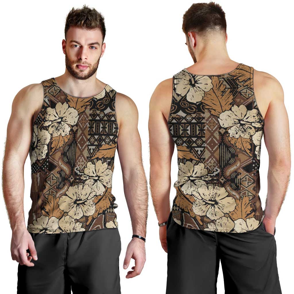 Hibiscus Mix African Pattern Men Tank Top - Wonder Print Shop