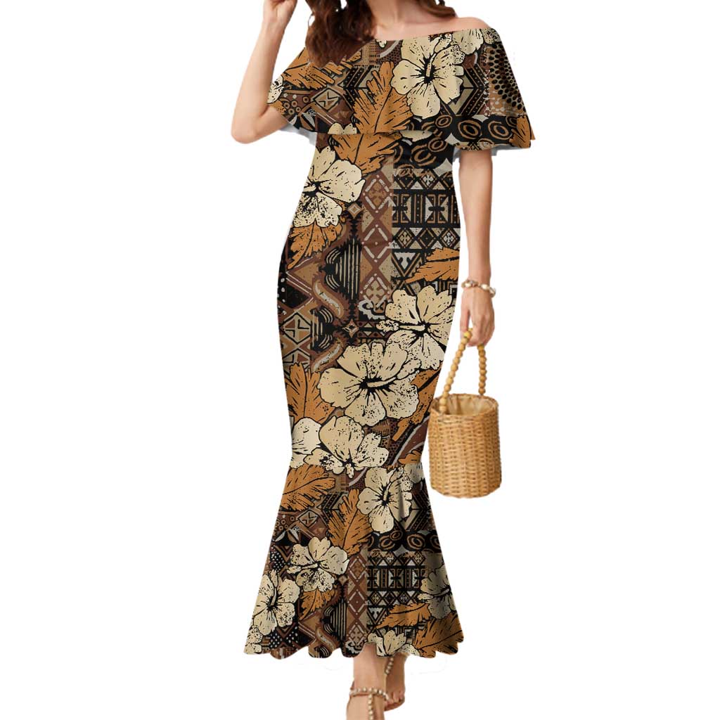 Hibiscus Mix African Pattern Mermaid Dress - Wonder Print Shop