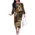Hibiscus Mix African Pattern Off The Shoulder Long Sleeve Dress - Wonder Print Shop