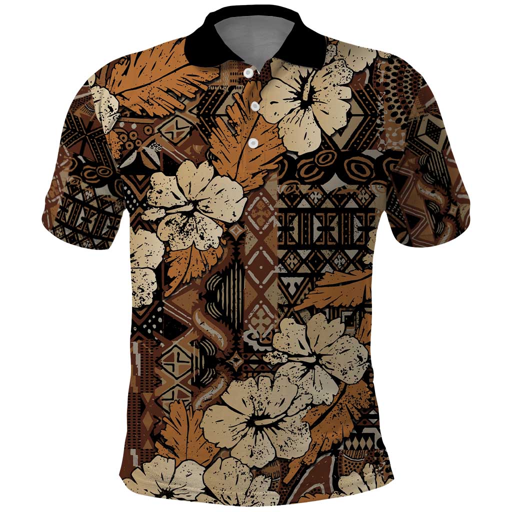 Hibiscus Mix African Pattern Polo Shirt - Wonder Print Shop