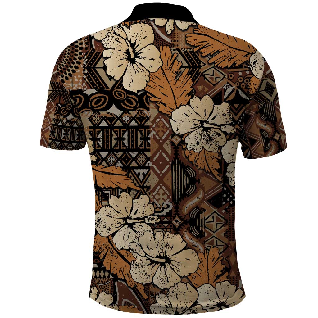 Hibiscus Mix African Pattern Polo Shirt - Wonder Print Shop