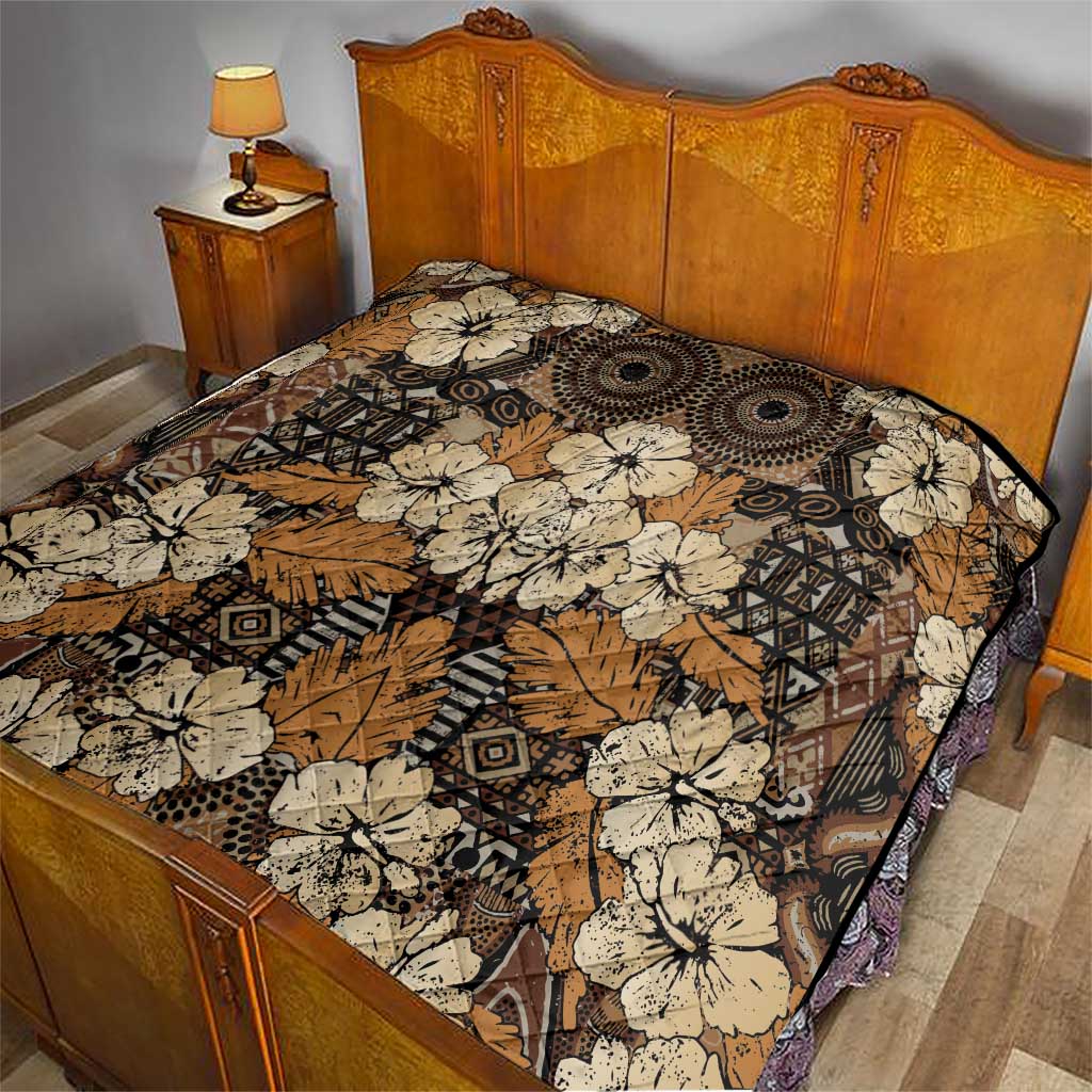 Hibiscus Mix African Pattern Quilt - Wonder Print Shop