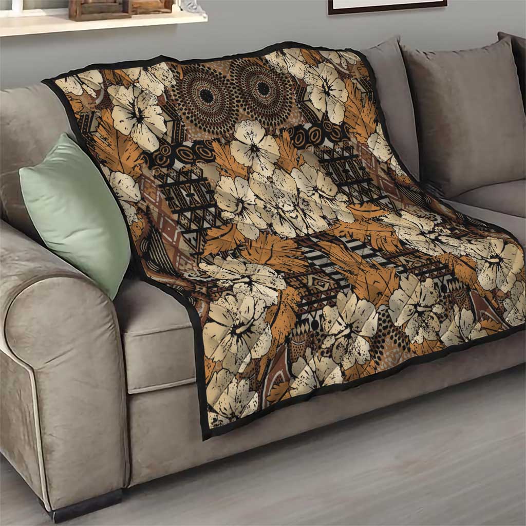 Hibiscus Mix African Pattern Quilt - Wonder Print Shop