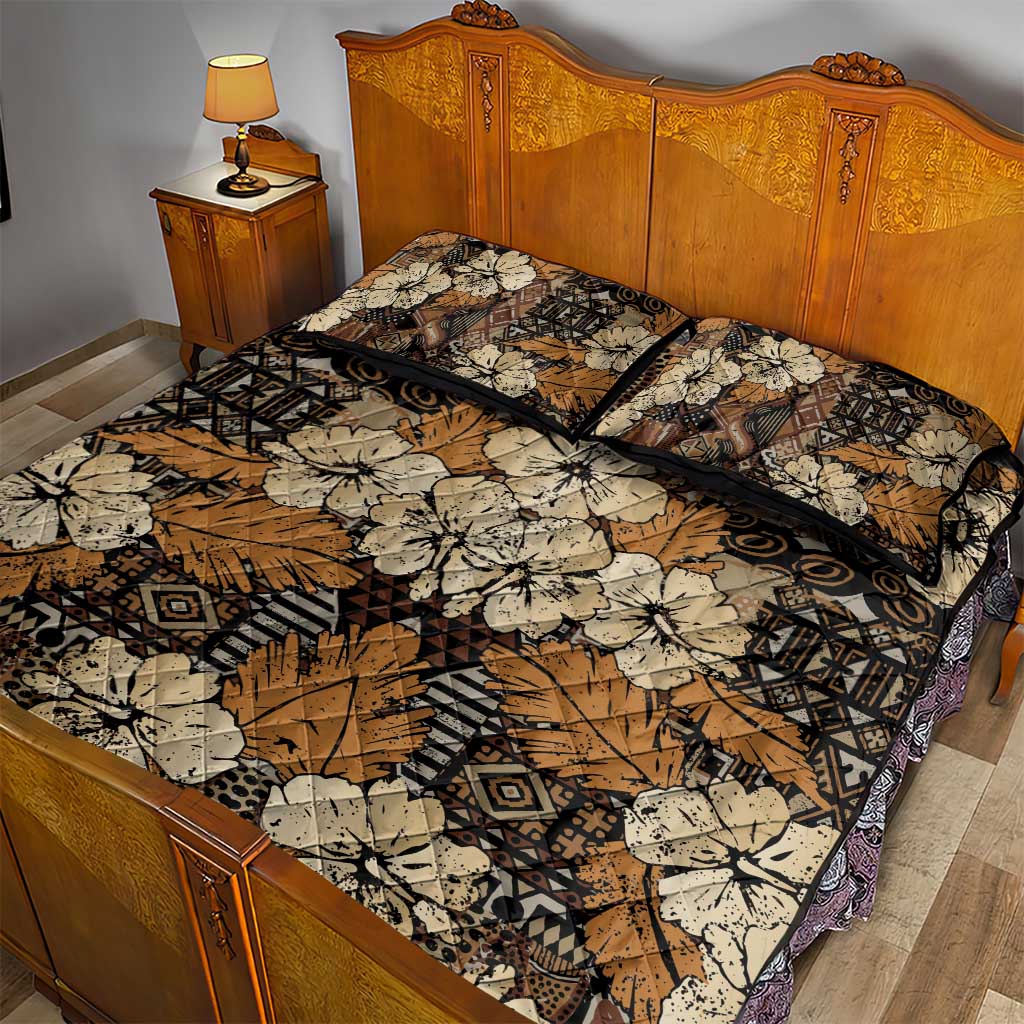 Hibiscus Mix African Pattern Quilt Bed Set - Wonder Print Shop