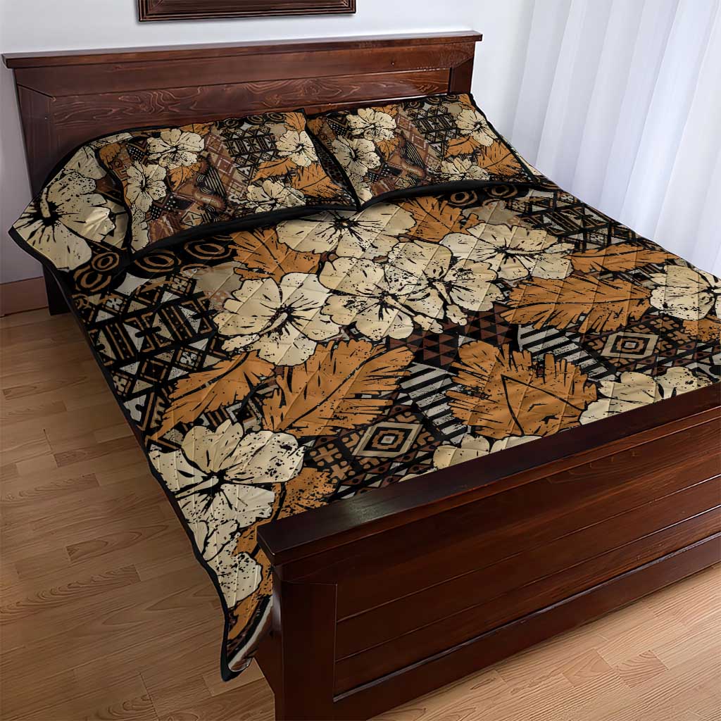 Hibiscus Mix African Pattern Quilt Bed Set - Wonder Print Shop