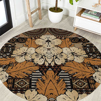 Hibiscus Mix African Pattern Round Carpet - Wonder Print Shop