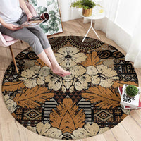 Hibiscus Mix African Pattern Round Carpet - Wonder Print Shop