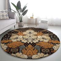 Hibiscus Mix African Pattern Round Carpet - Wonder Print Shop