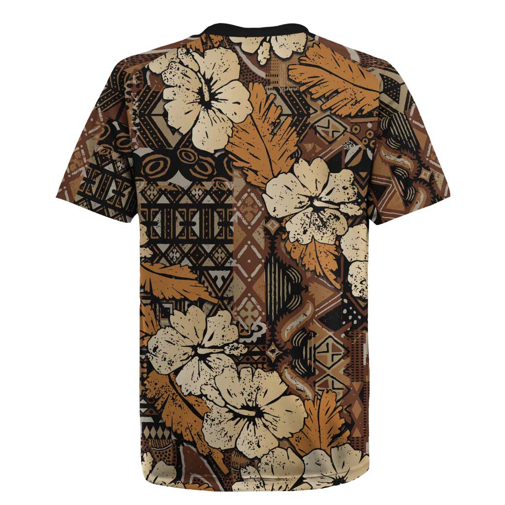 Hibiscus Mix African Pattern Rugby Jersey - Wonder Print Shop