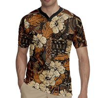 Hibiscus Mix African Pattern Rugby Jersey - Wonder Print Shop