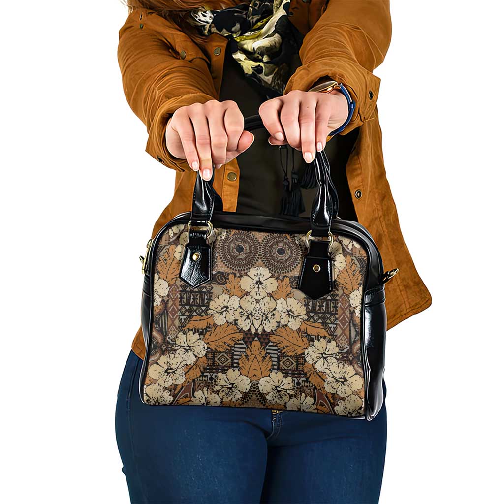 Hibiscus Mix African Pattern Shoulder Handbag - Wonder Print Shop
