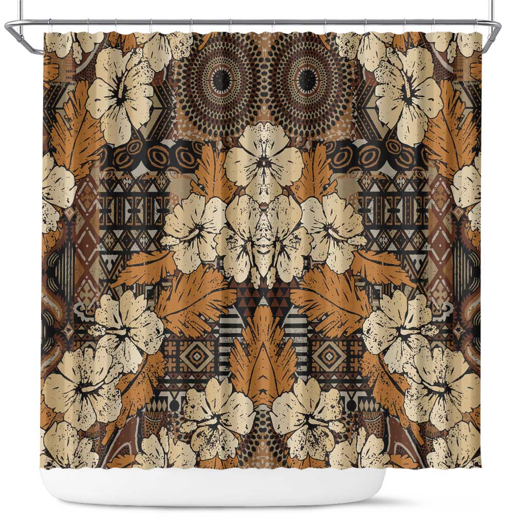 Hibiscus Mix African Pattern Shower Curtain - Wonder Print Shop