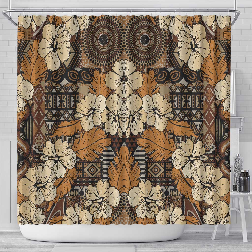 Hibiscus Mix African Pattern Shower Curtain - Wonder Print Shop
