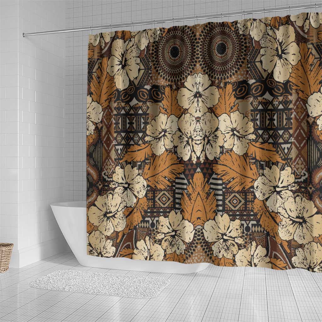 Hibiscus Mix African Pattern Shower Curtain - Wonder Print Shop