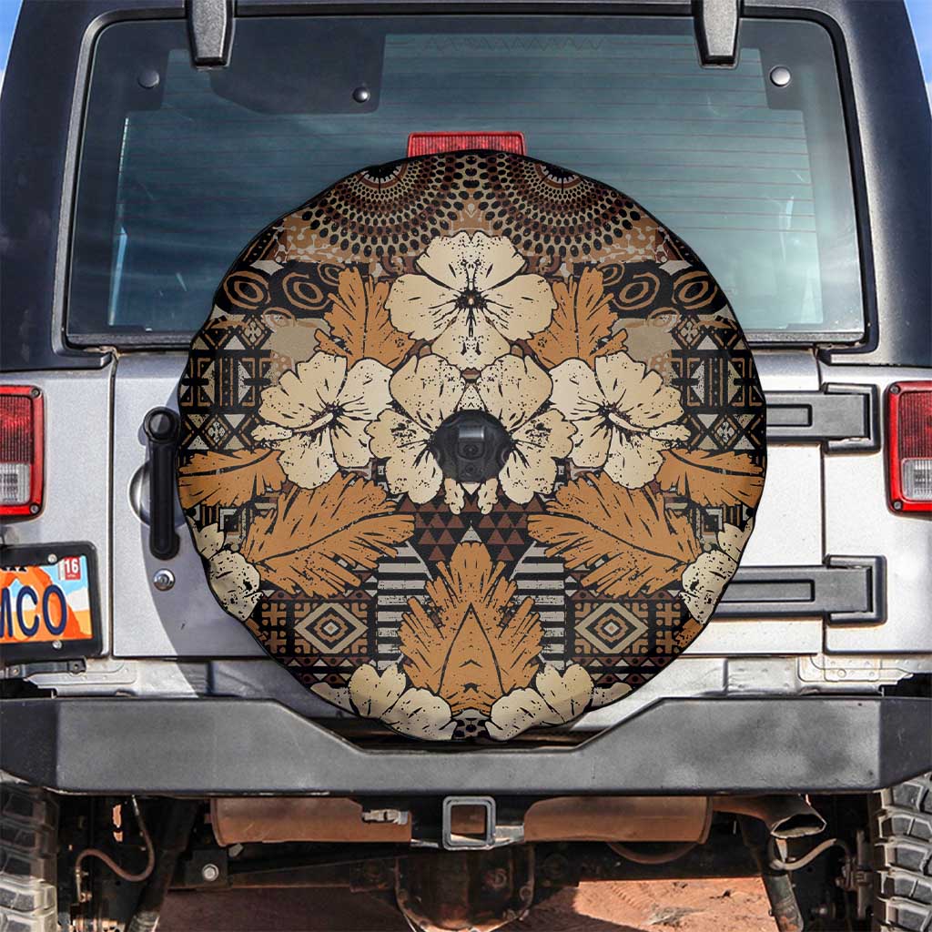 Hibiscus Mix African Pattern Spare Tire Cover - Wonder Print Shop